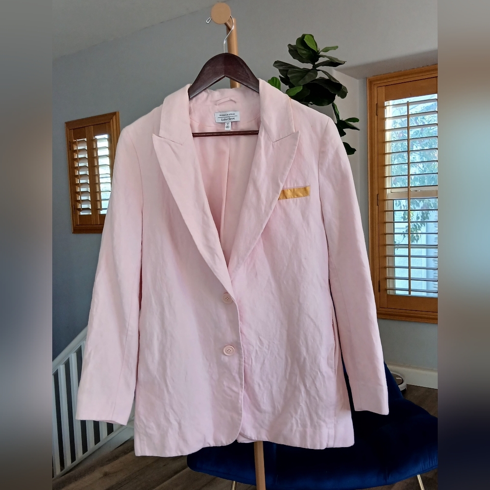 & Other Stories Pink Blazer with Yellow Accent. Size 4